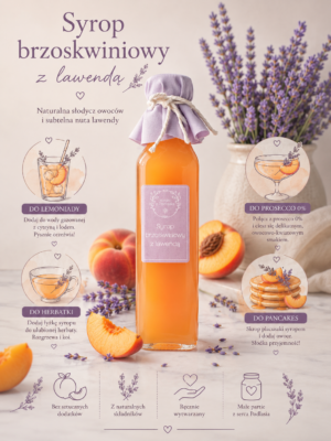 syrop brzoskwinia z lawendą