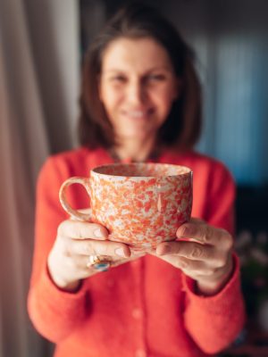 kubek orange nakrapiany