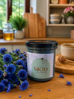 miód ze spiruliną i bławatkiem